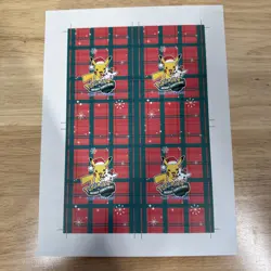Pokemon Super Mario & Luigi Pikachu Merry Christmas Card Database Uncut Sheet - Image 2
