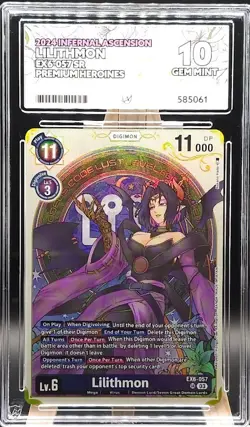 Lilithmon - EX6-057 SR Premium Heroines - ACE Grade 10 - Digimon Card Game - Image 2
