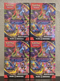 Lot of 4 - Pokemon Mega Evolution Phantasmal Flames Booster Bundle Sealed - Image 1