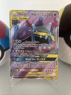 Muk & Alolan Muk GX Full Art 196/214 Unbroken Bonds Pokemon TCG - Image 3