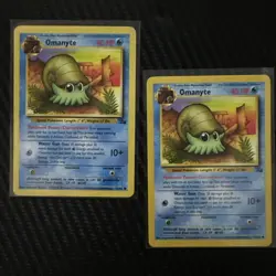Omanyte Fossil Unlimited X2 Pokemon TCG 1999 52/62 NM. Never Played See Pics - Image 1
