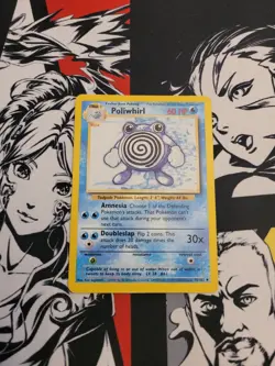 Pokemon TCG Poliwhirl Base Set 38/102 Regular Unlimited Uncommon - MP - Image 1