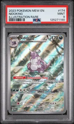 Nidoking Illustration Rare Pokemon Mew En-151 174/165 PSA 9 - Image 1