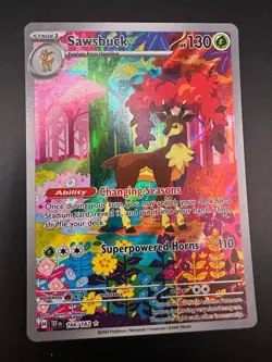 Pokemon TCG Sawsbuck Scarlet Violet Temporal Forces 166/162 - Image 1