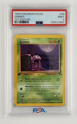 1999 POKEMON FOSSIL | 1ST EDITION #48 GRIMER PSA 9 - Image 1