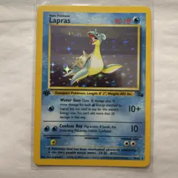 Pokemon TCG Lapras Fossil 10 Holo 1st Edition Holo Rare - Image 1
