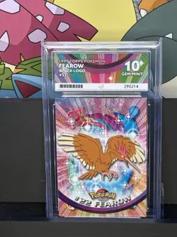 *POP 1* ACE 10 Fearow #22 Topps Black Logo 1999 Pokemon GEM MINT (NOT PSA) - Image 1