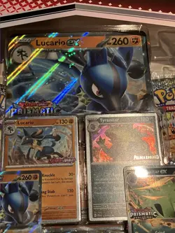 PRISMATIC EVOLUTIONS Lucario EX and Tyranitar EX Premium Collection Sam’s Club - Image 3