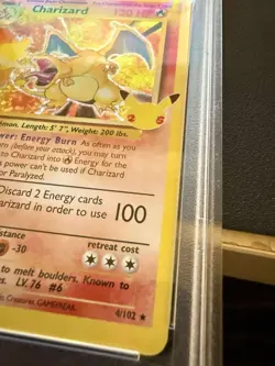 2021 Pokemon Celebrations Charizard #4/102 Classic Collection Holographic PSA 8 - Image 2
