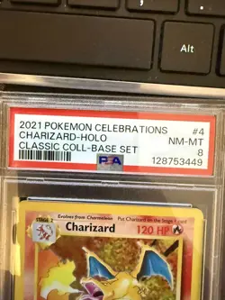 2021 Pokemon Celebrations Charizard #4/102 Classic Collection Holographic PSA 8 - Image 3