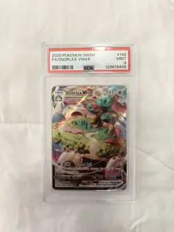 2020 POKEMON SWORD & SHIELD #142 FULL ART/SNORLAX VMAX PSA 9 - Image 1