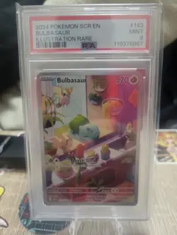Pokemon 2024 SCR En-Stellar Crown #143 Bulbasaur Illustration PSA 9 - Image 1