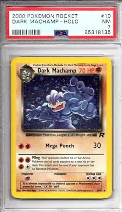 PSA 7 Dark Machamp Holo 10/82 2000 Pokemon Rocket - Image 1
