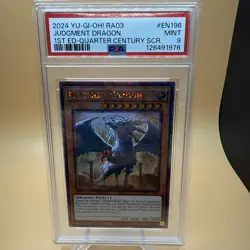 Yu-Gi-Oh! TCG JUDGMENT DRAGON RA03-EN196 QUARTER CENTURY RARE PSA9 - Image 1