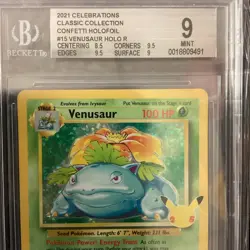 Pokemon TCG Venusaur Holo Rare Card 15/102 Base Set Unlimited - Image 2