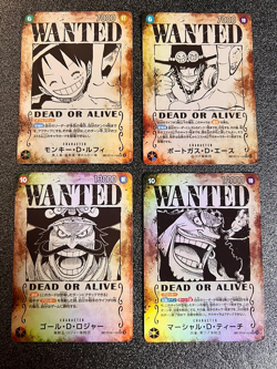 OP13 4 SET SP WANTED Monkey D. Luffy,Ace,Roger One Piece Card Games Japanese - Image 1