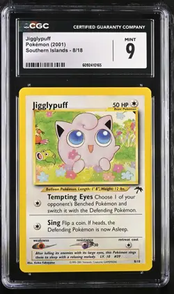 CGC 9 MINT Jigglypuff 2001 Southern Islands 8/18 Pokemon Card - Image 1