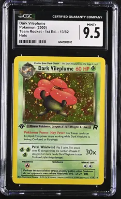 CGC 9.5 Dark Vileplume 1st edition Team Rocket 13/82 holo Pokemon card - Image 1
