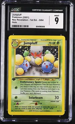 CGC 9 Jumpluff 1st Edition 2001 Neo Revelation 9/64 holo Pokemon graded card - Image 1
