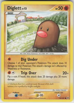 Pokemon TCG Diglett 72/127 Platinum Common card Normal - Image 1