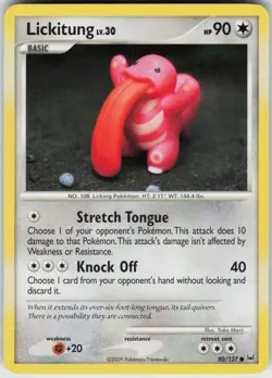 Pokemon TCG Lickitung 80/127 Platinum Common card Normal - Image 1
