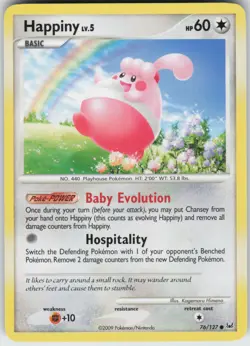 Pokemon TCG Happiny 76/127 Platinum Common card Normal - Image 1