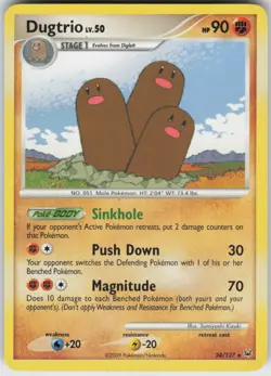 Pokemon TCG Dugtrio 24/127 Platinum Rare card Normal - Image 1