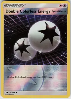 Pokemon Double Colorless Energy 136/149 SM Base Set Reverse Holo card - Image 1