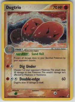 Pokemon TCG Dugtrio 5/100 Crystal Guardians Holo Rare card Holo MP - Image 1