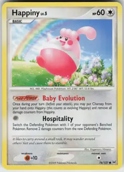 Pokemon TCG Happiny 76/127 Platinum Common card Normal - Image 1