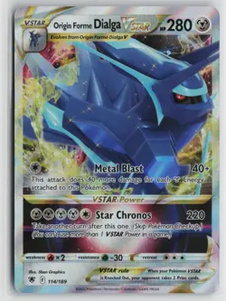 Pokemon Origin Forme Dialga VSTAR 114/189 SWSH10: Astral Radiance Holofoil card - Image 1