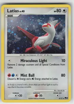 Pokemon TCG Latias 003/017 POP Series 7 Rare card Holofoil LP - Image 1