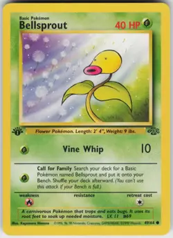 Pokemon TCG Bellsprout 49/64 Jungle Common card 1st Edition LP - Image 1