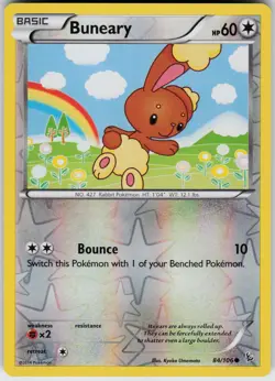 Pokemon Buneary 84/106 XY - Flashfire Reverse Holo card - Image 1