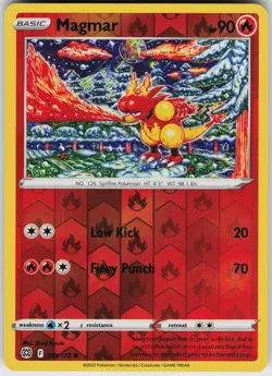 Pokemon Magmar 019/172 SWSH09: Brilliant Stars LP card Reverse Holo - Image 1
