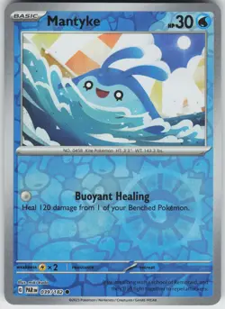 Mantyke 039/182 Reverse Holo Near Mint SV04: Paradox Rift Pokemon card - Image 1