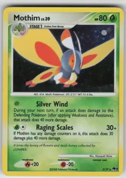 Pokemon TCG Mothim 005/017 POP Series 7 Rare card Holofoil LP - Image 1