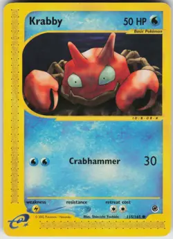 Pokemon TCG Krabby 115/165 Expedition Common card Normal LP - Image 1