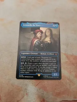 Leonardo Da Vinci Borderless Foil Universes Beyond Assassin's Creed MTG NM - Image 1
