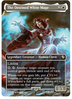 The Destined White Mage - Borderless Final Fantasy MTG - Image 1