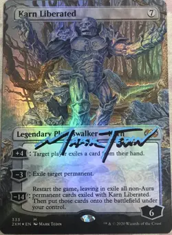 Karn Liberated Foil Borderless Mark Tedin Double Masters NM Signed/Autographed M - Image 1