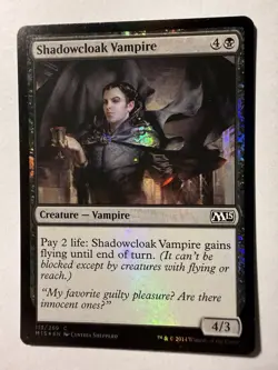 Magic the Gathering Foil Shadowcloak Vampire Core Set 2015 MTG - Image 1