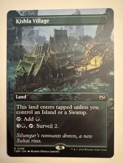Borderless KISHLA VILLAGE mtg NM-M Tarkir Dragonstorm 1 Rare - Image 1
