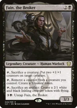 MTG Magic the Gathering Fain, the Broker (40/465) Commander 2021 LP - Image 1