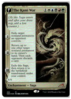 MTG Foil The Kami War - Kamigawa: Neon Dynasty Moderately Played English - Image 1