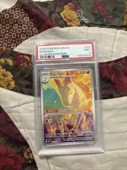 2025 POKEMON DESTINED RIVALS EN RAPIDASH ILLUSTRATION RARE #189 PSA 9 MINT - Image 1