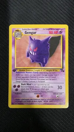 Pokemon Gengar TCG 20/62 1st Edition Non-Holo Card Fossil Vintage 1999 - Image 1