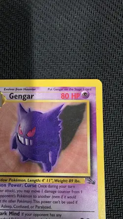 Pokemon Gengar TCG 20/62 1st Edition Non-Holo Card Fossil Vintage 1999 - Image 3