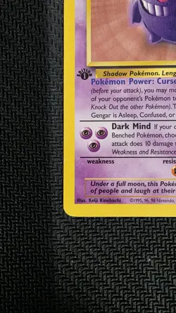 Pokemon Gengar TCG 20/62 1st Edition Non-Holo Card Fossil Vintage 1999 - Image 5