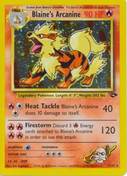 Pokemon TCG - Blaine's Arcanine - 1/132 - Holo - Gym Challenge [Lightly Played] - Image 1
